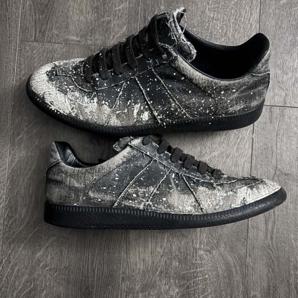 Maison Margiela Replica Paint Splatter German Army Trainer GAT Sneakers sz 41/8